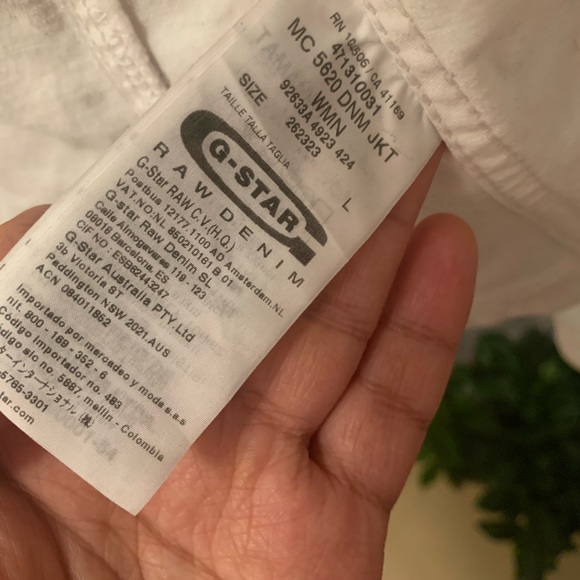 G Star White Denim Jacket - Picture 13 of 15